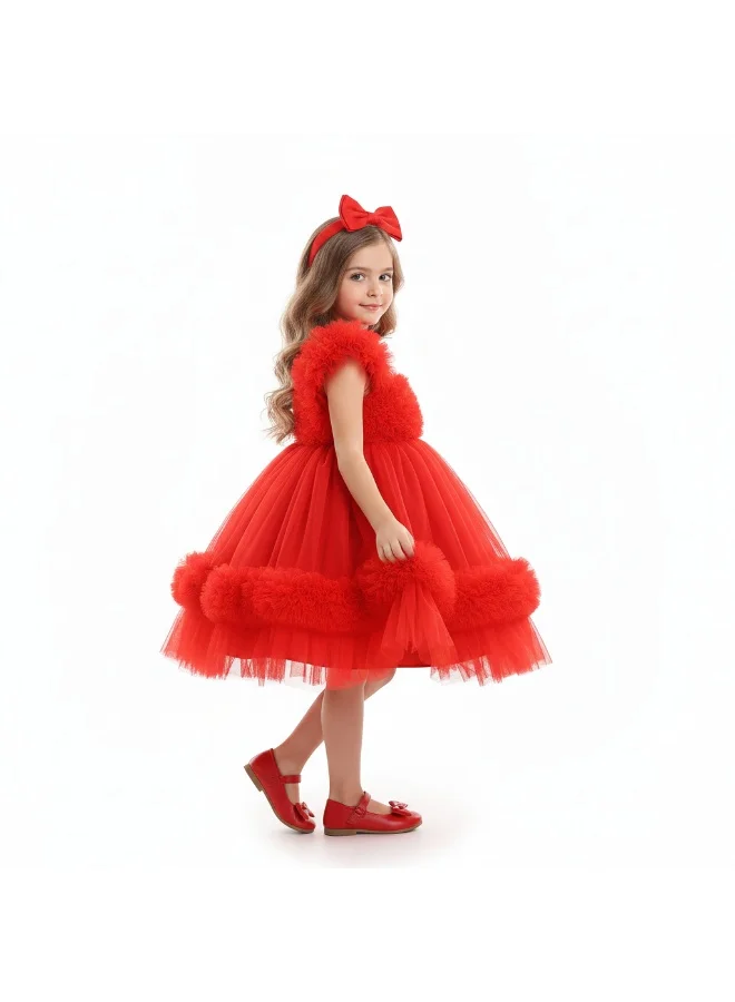 بيداني فستان الأميرة الأحمر الكبير